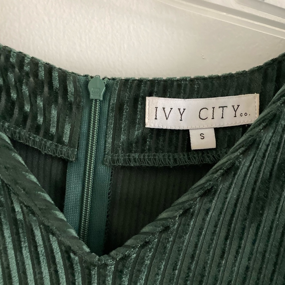 Ivy City Co Evergreen Velvet Jumpsuit